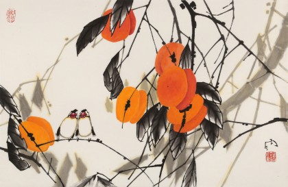 【已售】苗雨 四尺三開《事事如意》 遼寧工美教授 師從吳冠中