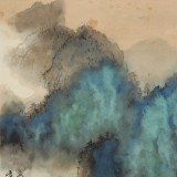 【已售】吳顯剛 四尺斗方《春江泛舟》 貴州七星關(guān)美協(xié)主席