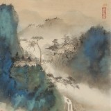 【已售】吳顯剛 四尺斗方《春江泛舟》 貴州七星關(guān)美協(xié)主席