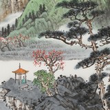 【已售】廖崧越 三尺《翠疑云峰傍鄉(xiāng)溪》 廣西桂林美協(xié)會(huì)員