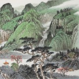 【已售】廖崧越 三尺《翠疑云峰傍鄉(xiāng)溪》 廣西桂林美協(xié)會(huì)員