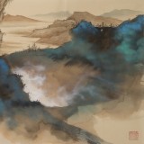 貴州七星關美協主席吳顯剛 六尺對開《云山煙巒圖》