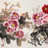 【已售】王偉寧 小六尺《花開(kāi)富貴》 青年書(shū)畫(huà)才俊 河南美協(xié)會(huì)員