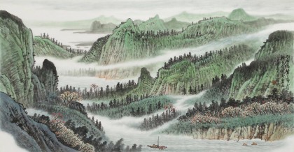 廖崧越 三尺《兩岸猿聲啼不住》 廣西桂林美協(xié)會(huì)員