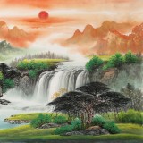 【已售】吳東 小六尺《源遠(yuǎn)流長(zhǎng)》 著名易經(jīng)風(fēng)水畫(huà)家