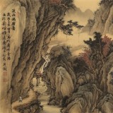 貴州七星關(guān)美協(xié)主席 吳顯剛 小六尺《溪山幽徑圖》