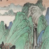 廖崧越 四尺三開《溪山過雨春色濃》 廣西桂林美協(xié)會(huì)員