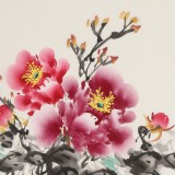 【已售】王偉寧 四尺三開《富貴吉祥》 青年書畫才俊 河南美協(xié)會員