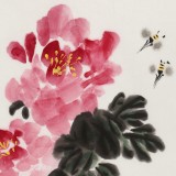 庾超然 四尺三開《花開富貴》 黃鶴樓書畫院院長