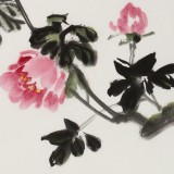 庾超然 四尺三開《花開富貴》 黃鶴樓書畫院院長