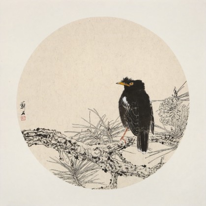 【已售】陳薪名《鳴春》 中美協(xié)會(huì)員 第六屆全國(guó)花鳥(niǎo)畫展金獎(jiǎng)獲得者