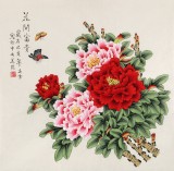 【已售】凌雪 四尺斗方《花開富貴》 北京美協(xié)會員