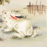 【已售】凌雪 四尺斗方《玉兔吉祥》 北京美協(xié)會(huì)員