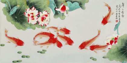 【已售】凌雪 四尺《年年有余》 北京美協(xié)會員