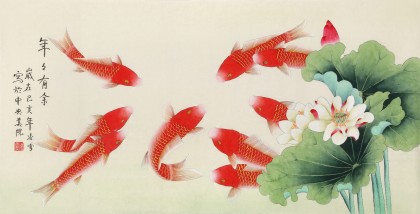 【已售】凌雪 三尺《年年有余》 北京美協(xié)會(huì)員