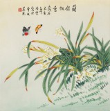 【已售】凌雪 四尺斗方《蘭花飄香》 北京美協(xié)會員