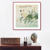 【已售】凌雪 四尺斗方《蘭花飄香》 北京美協(xié)會員