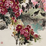 【已售】王寶欽 六尺《榮華富貴》當(dāng)代花鳥牡丹畫名家（詢價）