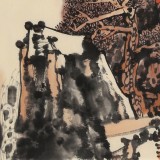 張勇 四尺三開《清泉石上流》 吉林著名山水畫家