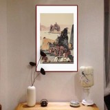 張勇 四尺三開《湖山秋色》 吉林著名山水畫家