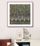 原中文聯(lián)編輯部主任 閻世宏 四尺斗方《白樺林》（詢價）