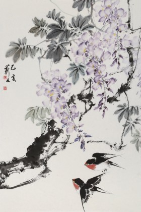 【已售】陳薪名《紫氣東來(lái)》 第六屆全國(guó)花鳥(niǎo)畫(huà)展金獎(jiǎng)獲得者