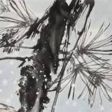 【已售】陳薪名《松雪錦雞圖》 第六屆全國花鳥畫展金獎獲得者