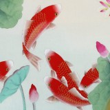 【已售】凌雪 四尺《年年有余》 北京美協(xié)會員