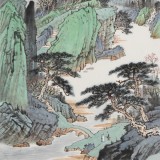 廖崧越 四尺三開《攜琴山中覓》 廣西桂林美協(xié)會員