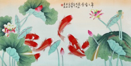 【已售】凌雪 四尺《年年有余》 北京美協(xié)會員