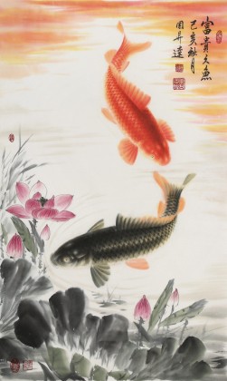 可定制 周升達 三尺《富貴久魚》 中國畫院國畫組長（詢價）