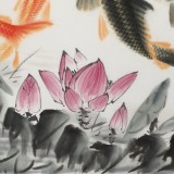 【已售】周升達(dá) 四尺斗方《富貴久魚》 中國畫院國畫組長(zhǎng)（詢價(jià)）