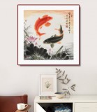 【已售】周升達 四尺斗方《富貴久魚》 中國畫院國畫組長（詢價）
