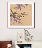 【已售】皇甫小喜 四尺斗方《紫氣東來》 河南著名花鳥畫家