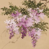 【已售】皇甫小喜 四尺斗方《紫氣東來》 河南著名花鳥畫家