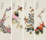 【已售】凌雪 四條屏《春夏秋冬》 北京美協(xié)會(huì)員