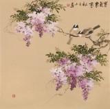 【已售】皇甫小喜 四尺斗方《紫氣東來》 河南著名花鳥畫家