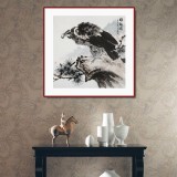 【已售】梁景欣 四尺斗方《雄視圖》 學院派畫家