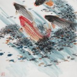 梁景欣 四尺《九順呈祥》 青大美院學院派畫家