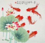 【已售】凌雪 四尺斗方《年年有余》 北京美協(xié)會員