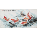 梁景欣 四尺《九龍獻(xiàn)瑞》 青大美院學(xué)院派畫家