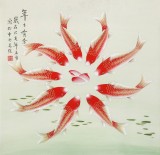 凌雪 四尺斗方《年年有余》 北京美協(xié)會員