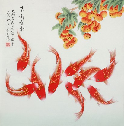 【已售】凌雪 四尺斗方《吉利有余》 北京美協(xié)會員