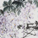 【已售】陳薪名《紫氣東來(lái)》 第六屆全國(guó)花鳥(niǎo)畫展金獎(jiǎng)獲得者