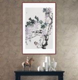 【已售】陳薪名《紫氣東來(lái)》 第六屆全國(guó)花鳥(niǎo)畫展金獎(jiǎng)獲得者