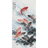 【已售】梁景欣 四尺《九龍獻瑞》 青大美院學院派畫家