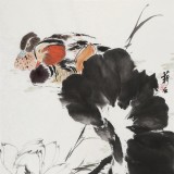 陳薪名《鴛鴦戲水》 中美協(xié)會員 第六屆全國花鳥畫展金獎獲得者