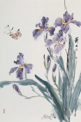 【已售】陳薪名《紫羅蘭》 第六屆全國(guó)花鳥(niǎo)畫(huà)展金獎(jiǎng)獲得者
