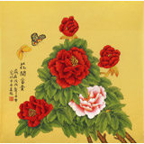 【已售】凌雪 四尺斗方《花開富貴》 北京美協(xié)會(huì)員