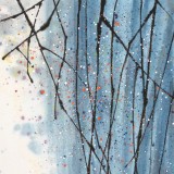 【已售】苗雨 四尺斗方《雙棲》 遼寧工美教授 師從吳冠中